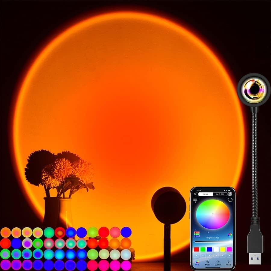 RGB LED Sunset Lampe APP Steuerung 16 Mio Farben Projektor Nachtlicht