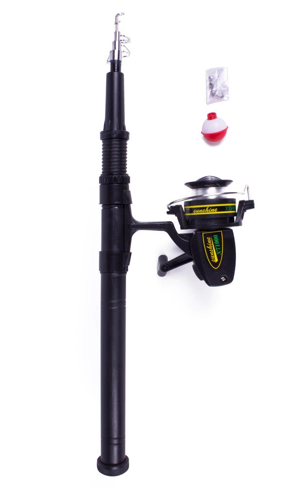 Angelset Teleskop Rute 165cm Rolle Set Haken Schwimmer Angeln