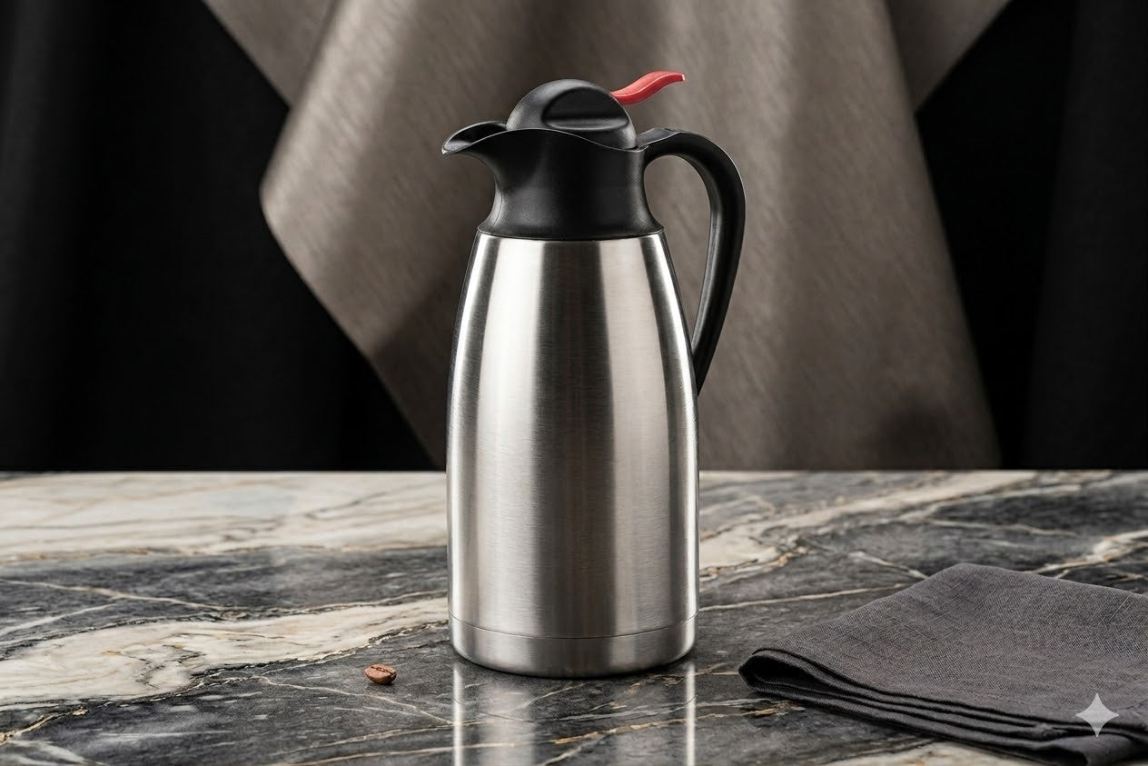 Thermoskanne Edelstahl 1,1L Isolierkanne doppelwandig Warm Kalt