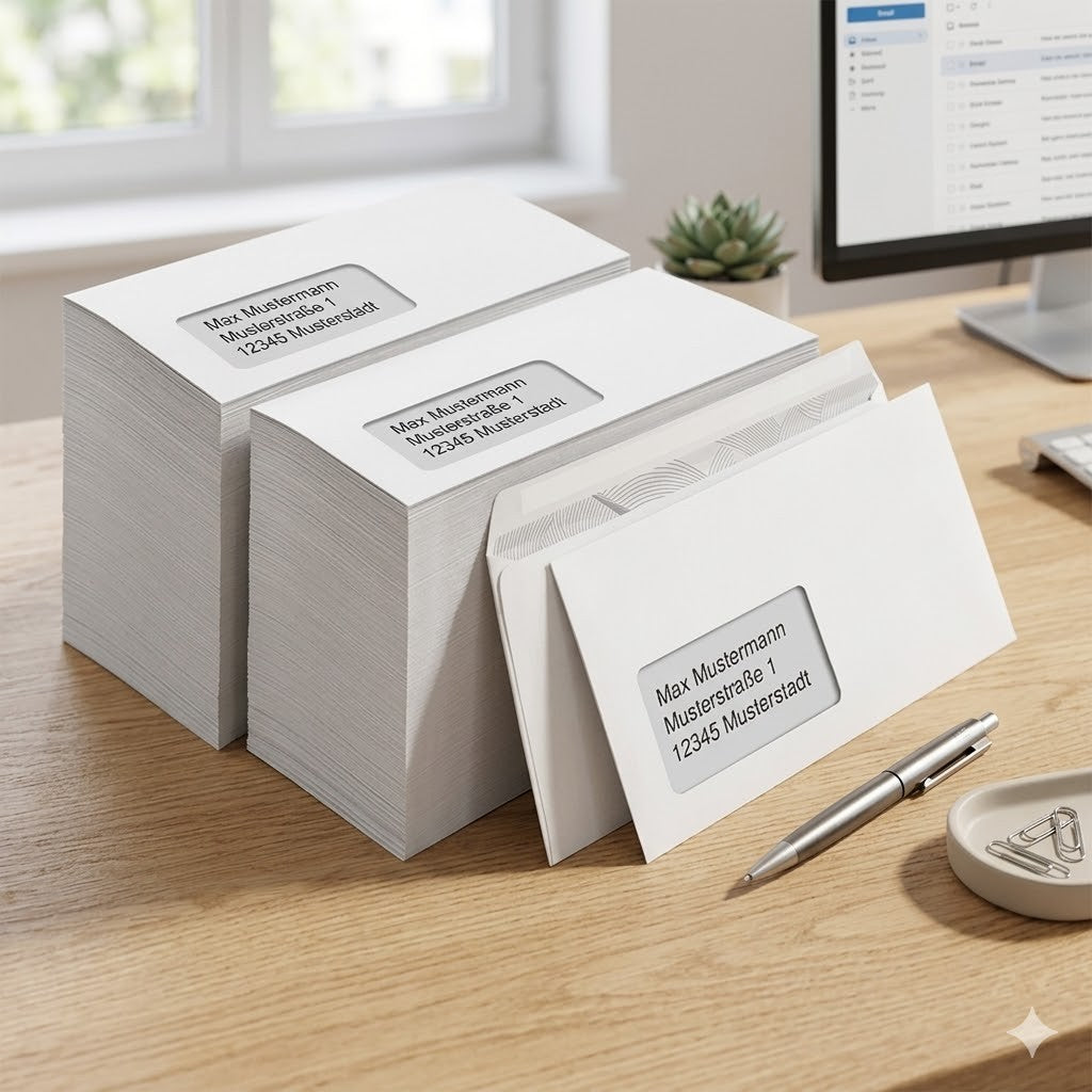 BONG Briefumschläge DIN lang mit Fenster selbstklebend Weiß 10 100