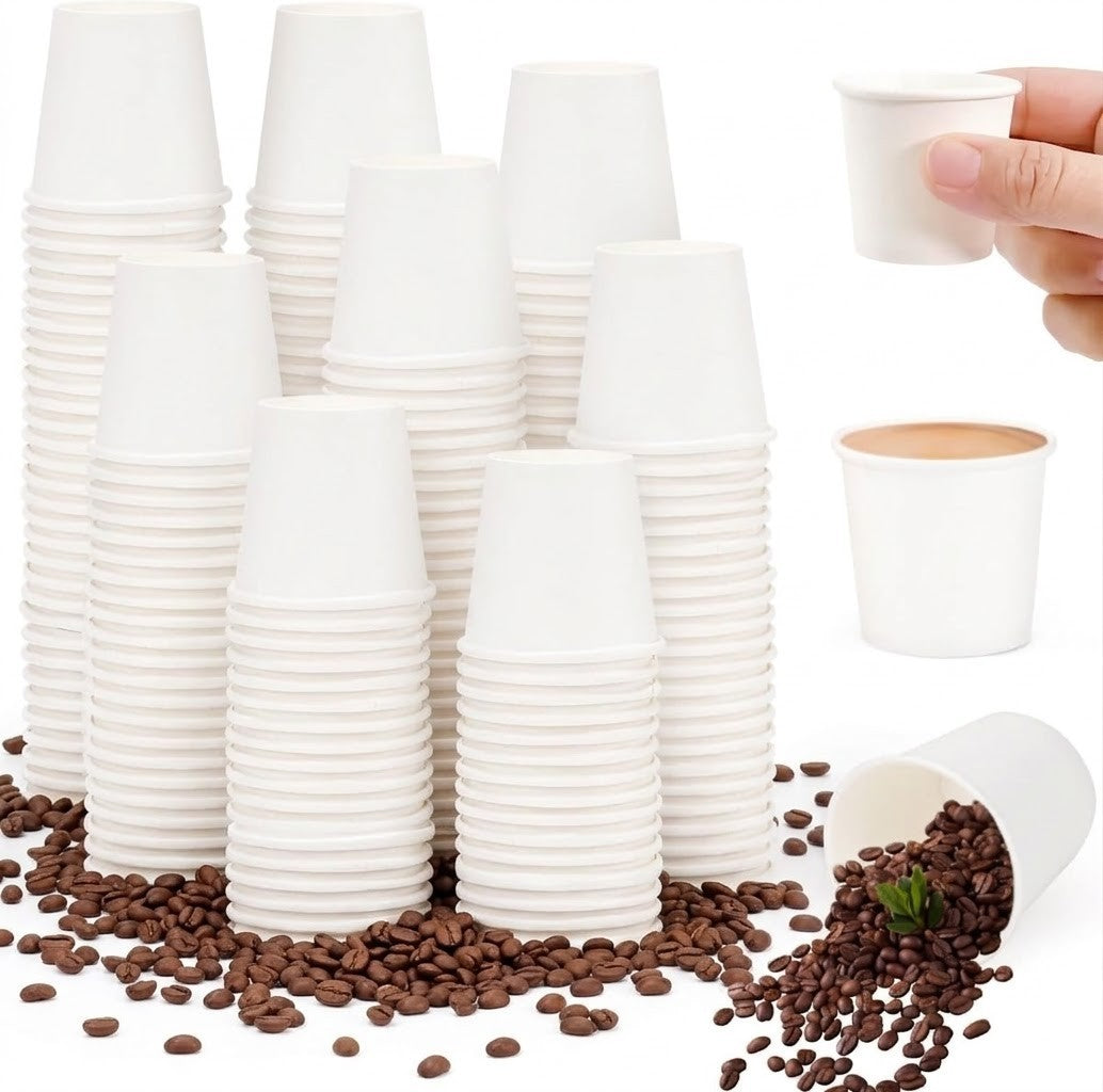 30ml Mini Pappbecher Shotbecher Weiß Einweg 1000 / 50 Stück