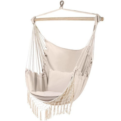 Hängesessel Outdoor & Indoor Schaukelstuhl Hängeschaukel Hängestuhl mit 2 Kissen