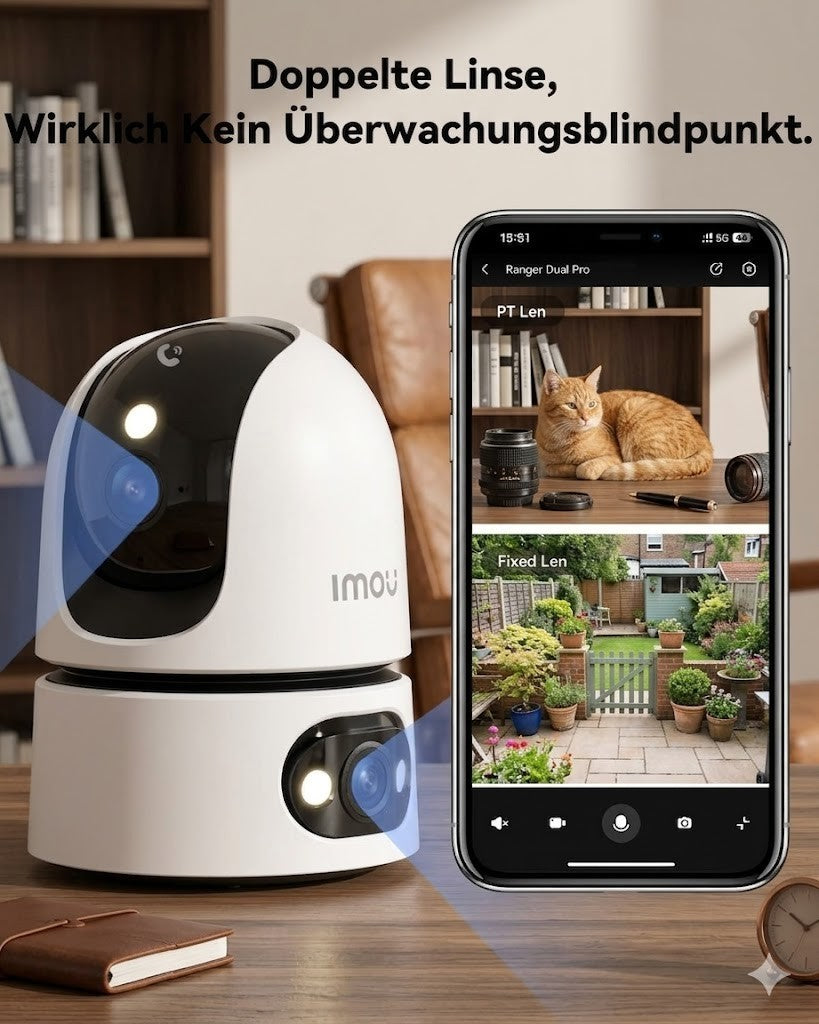 Imou Innenkamera 2K Dual Kamera 360° WLAN Nachtsicht Audio