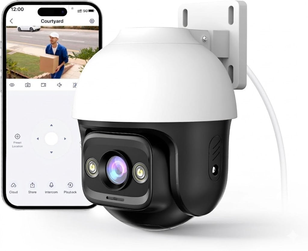 Tenda WLAN Überwachungskamera Außen 2K 3MP 360° IP65 Nachtsicht