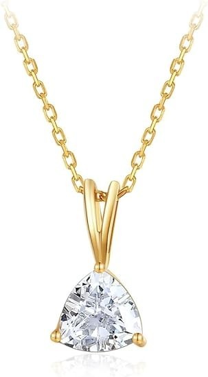 Damen Halskette 925 Silber vergoldet Zirkon Anhänger elegant Geschenk