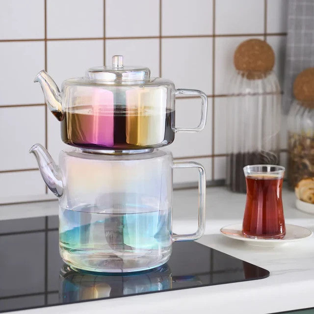 Karaca Glas Teekanne Borosilikat 1.1L 1.8L mit Sieb Deckel hitzebestän