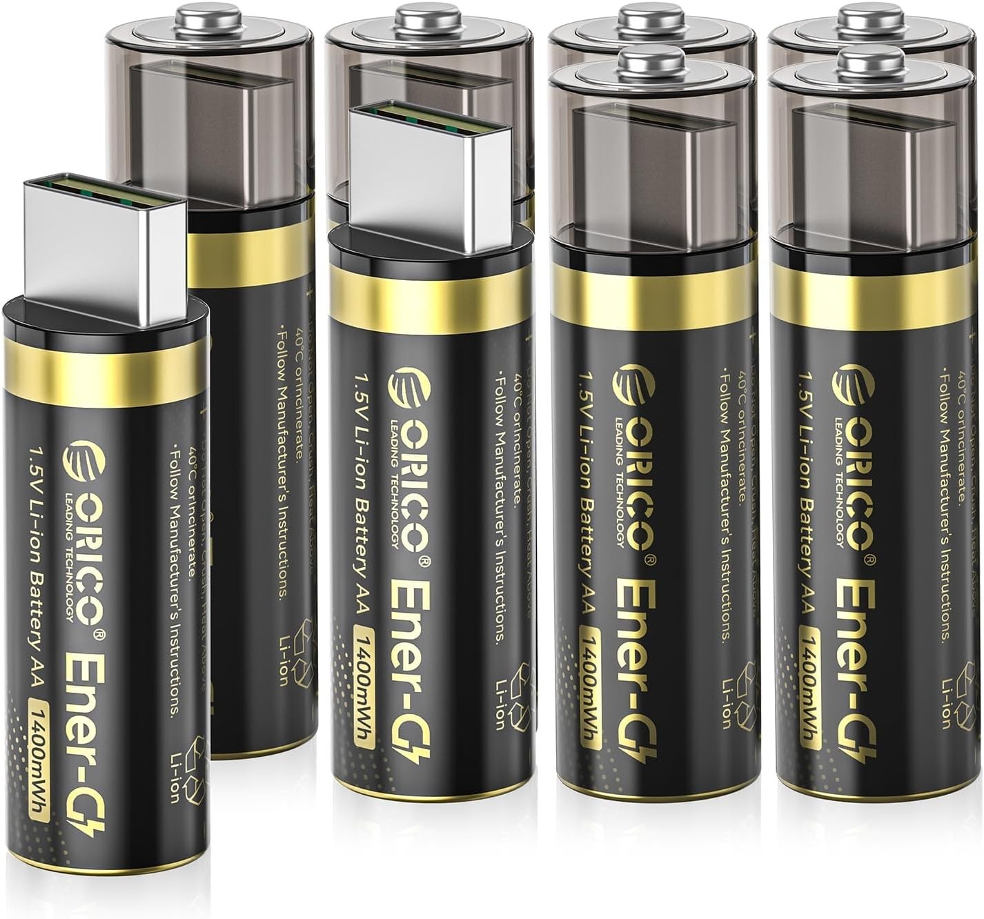 AA Akku 1.5V Lithium USB wiederaufladbar 1400mWh 4er Set