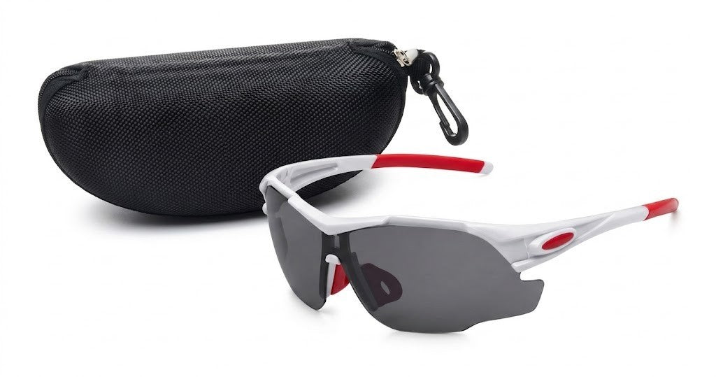 Sport Sonnenbrille UV400 Panorama Fahrrad Laufbrille mit EVA Etui Unisex