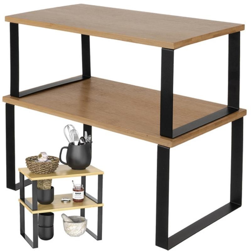 Bambus Gewürzregal 2er Set Küchenregal Organizer Standregal Küche
