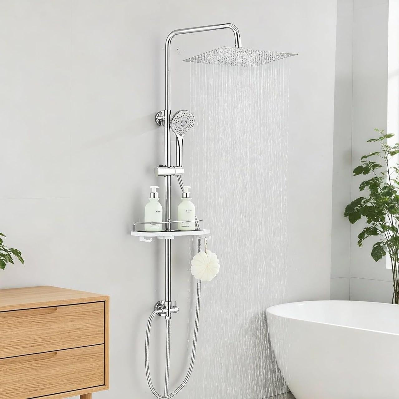 Duschsäule Regendusche Duschsystem Mit Regendusche – Edelstahl, Wandmontiert, Inkl. Handbrause, Chrom