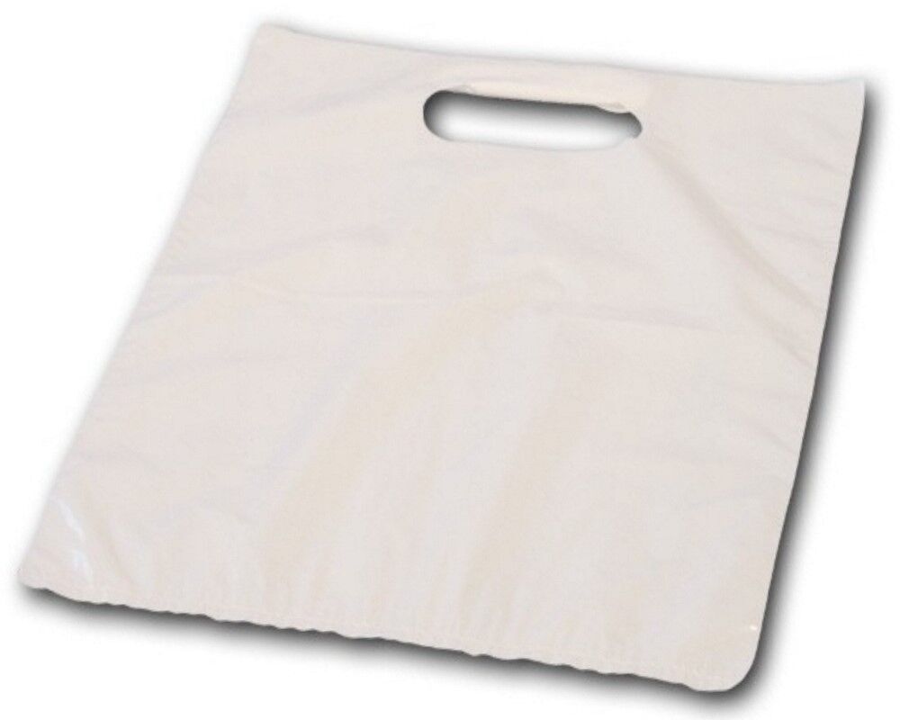 Tragetaschen Tüten Weiß 38+45x40cm Tüte Beutel Plastik Markt Taschen,DKT >35my