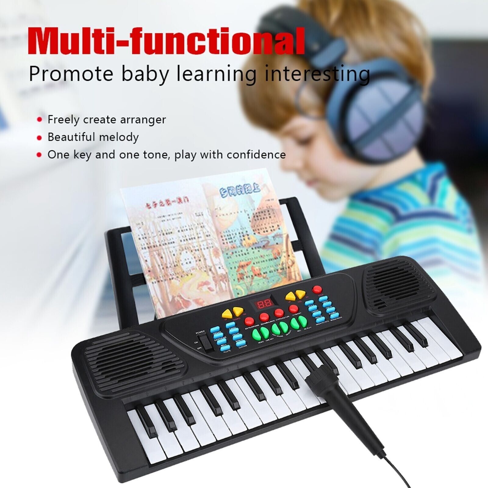 Digital 37 Tasten Keyboard E-Piano Lern Klavier Tastatur Kinder Lernspielzeug