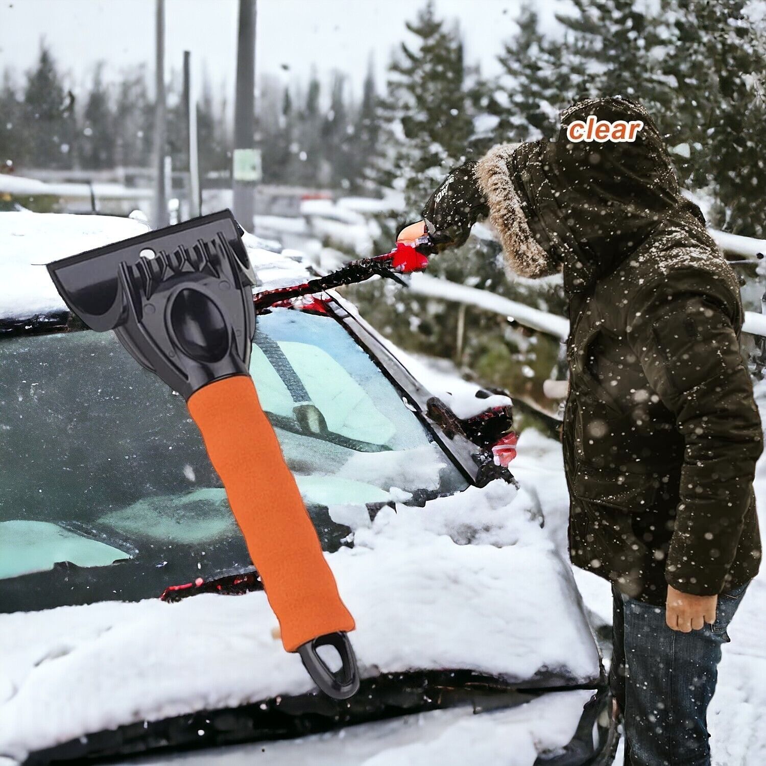 Auto Eiskratzer mit Softgriff – Rutschfester Scheibenkratzer | 1 Stück, Zufällige Farbe