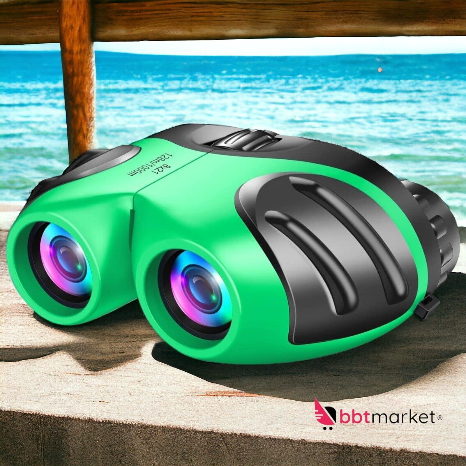 Compact Waterproof Binoculars for Kids - Outdoor Toy & Gift Green
