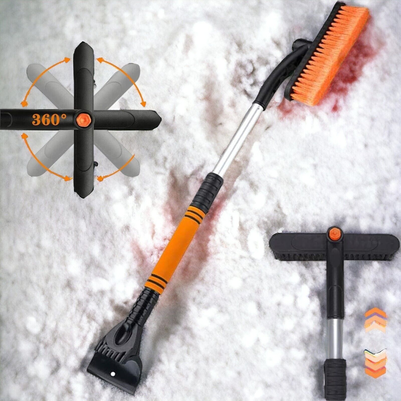 ZHSIHAI 2 in 1 snow brush with ice scraper, windshield glass buz kazıyıcı