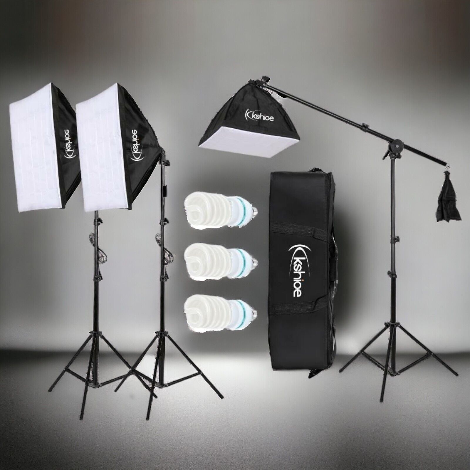 Softbox Beleuchtungsset mit 3x 50x70cm LED Lampen 135W für Fotostudio, Portrait, Produkt- & Videografie