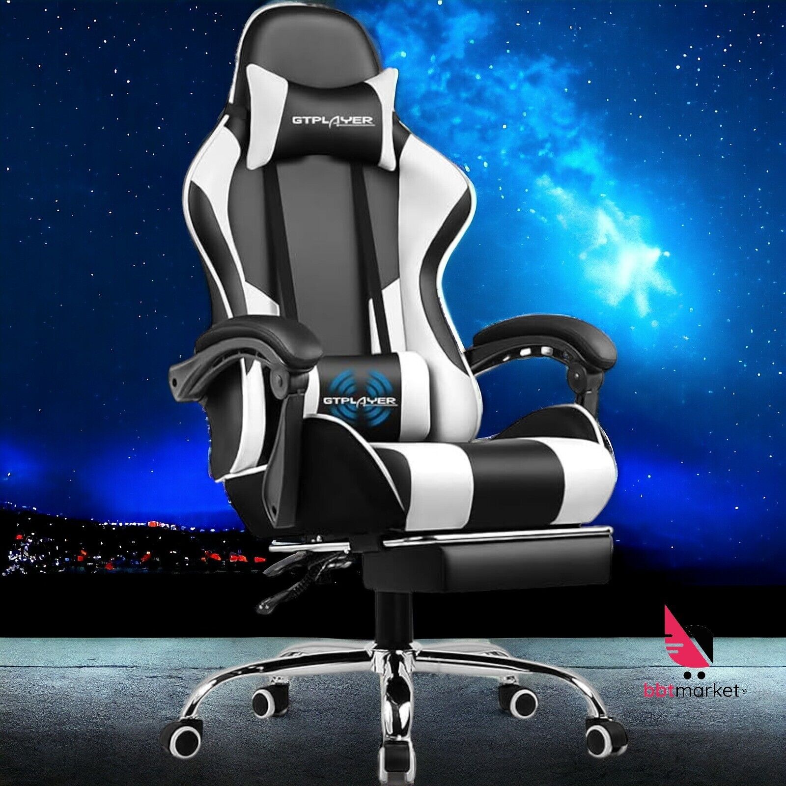 Gaming Stuhl Schreibtischstuhl Ergonomischer Bürostuhl Computerstuhl Fußstütze