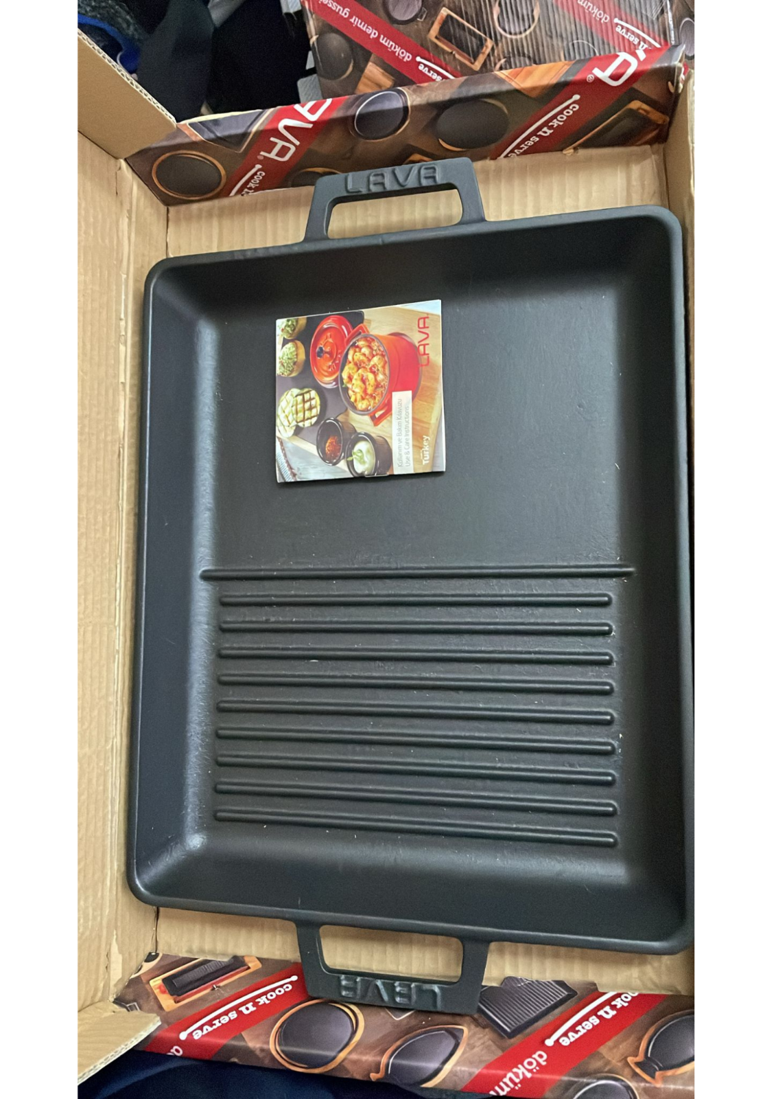 Grillpfanne Gusseisen 33x27 cm – Quadratisch, Induktion & Ofen geeignet