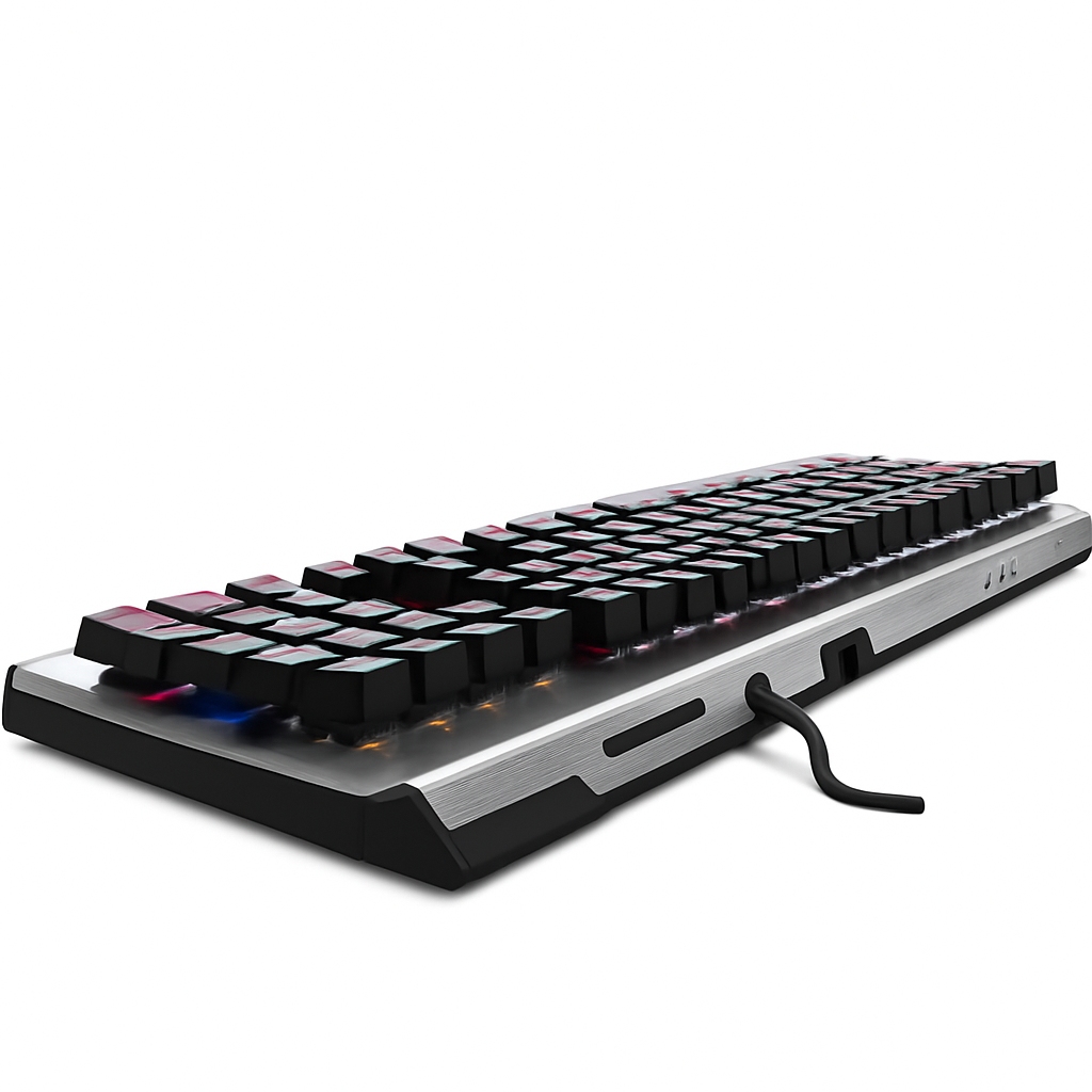 Gaming Tastatur mechanisch 104 Tasten LED Beleuchtung USB 1000Hz Anti-Ghosting