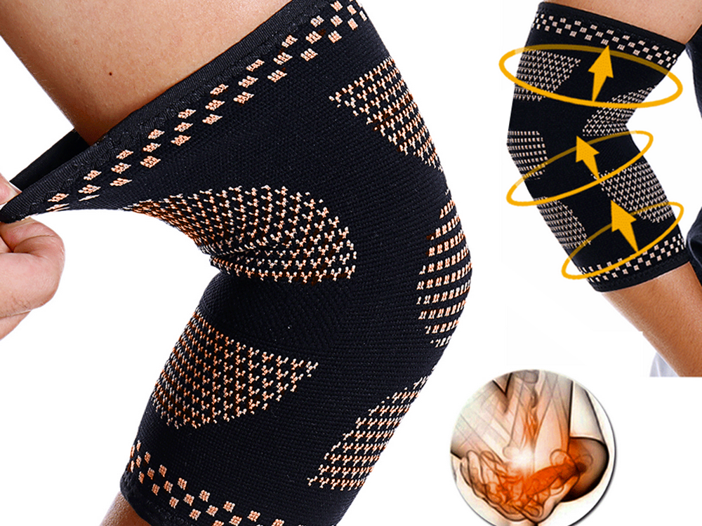 Ellenbogenstütze Ellenbogengelenk Stabilisator Orthese Bandage Schwarz-Orange