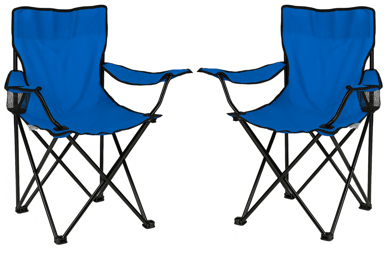 2er Set Faltstuhl Campingstuhl Anglerstuhl Blau mit Getränkehalter & Tragetasche