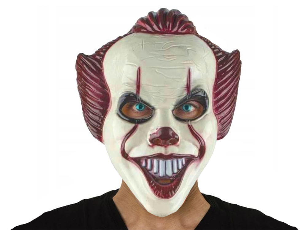 Halloween Pennywise Clown Maske – Horror Cosplay Maske für Erwachsene, Weiß