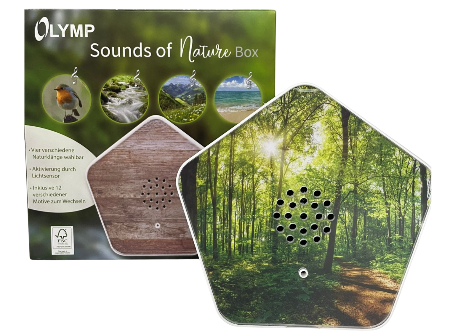 Sound of Nature Box â Naturklänge fĂźr Entspannung, mit Bewegungssensor & 12 Wechselbildern