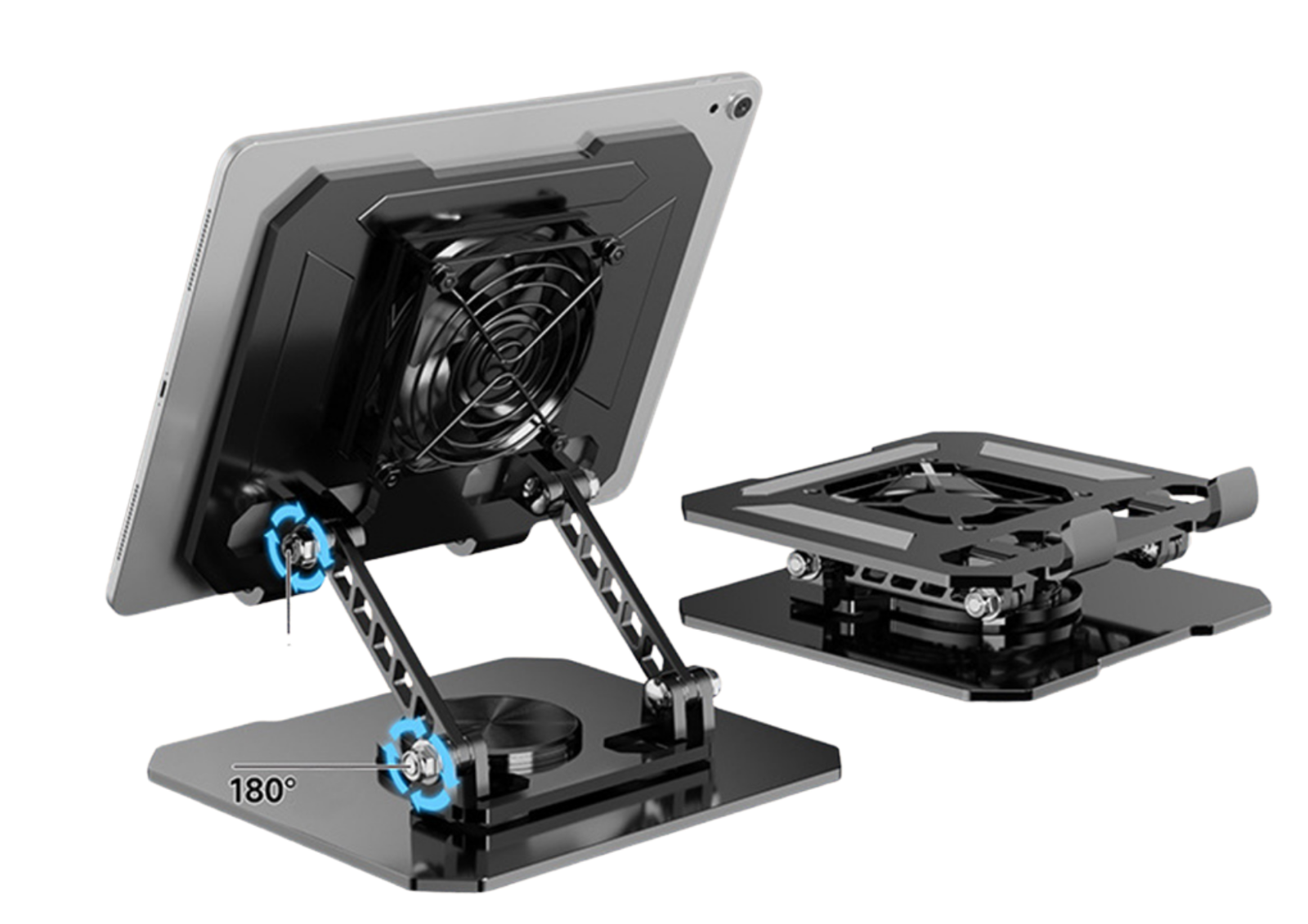 Tablet Ständer mit Kühlung 4-16 Zoll Halter 360° drehbar verstellbar schwarz