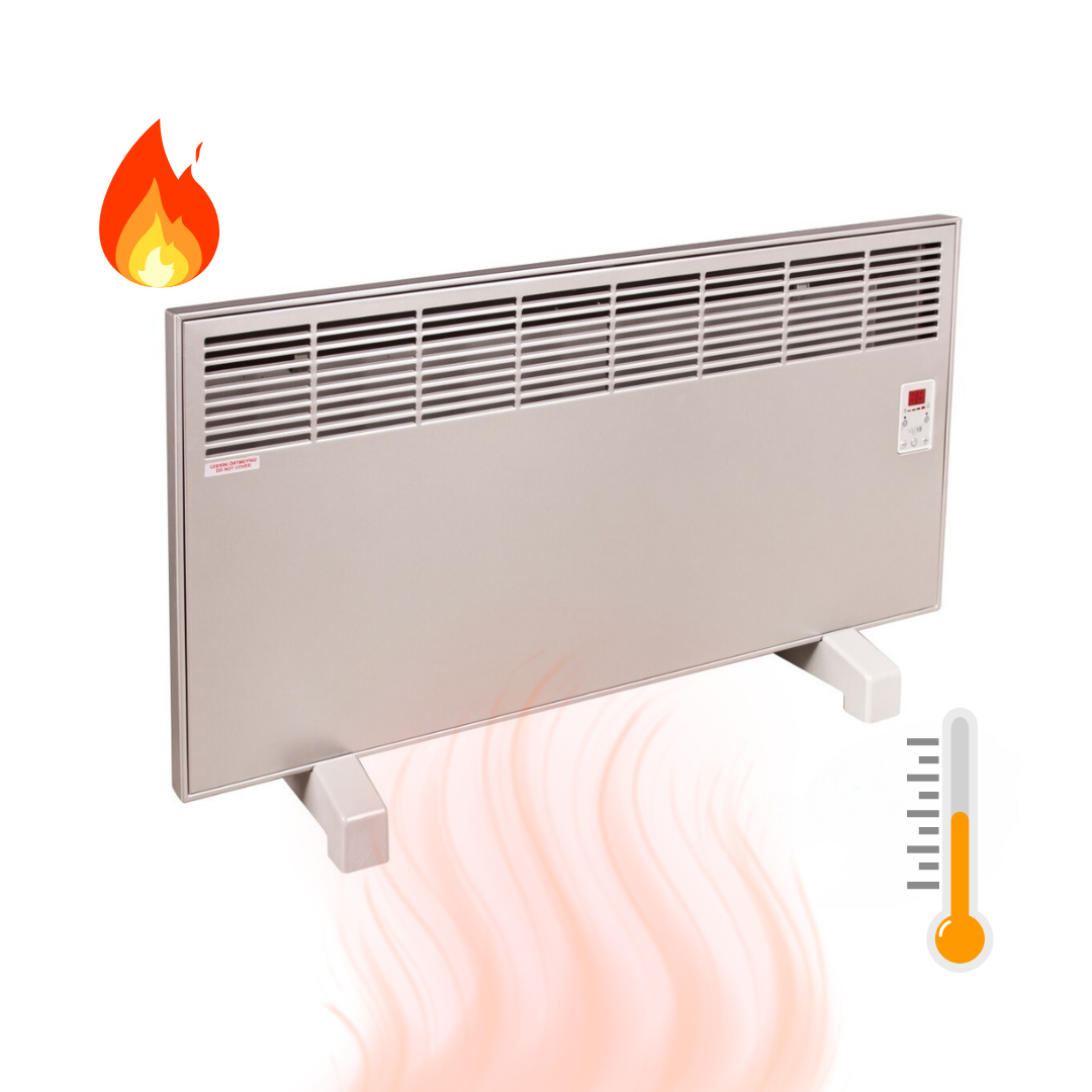 iVigo 2000W Digitaler Konvektor Heizkörper – Energiesparende Elektroheizung mit Thermostat, IP24 Spritzwasserschutz & Überhitzungsschutz – Weiß