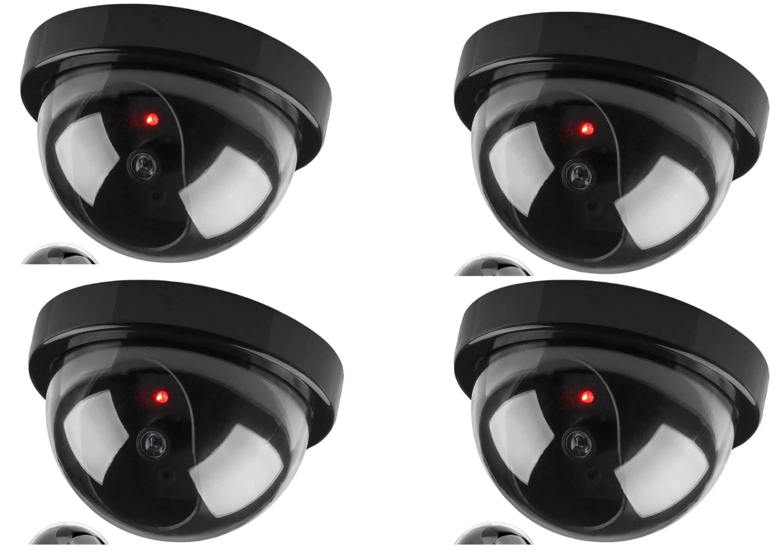 4xRealistische Dummy Dome Kamera mit blinkender LED für Innen & Außen