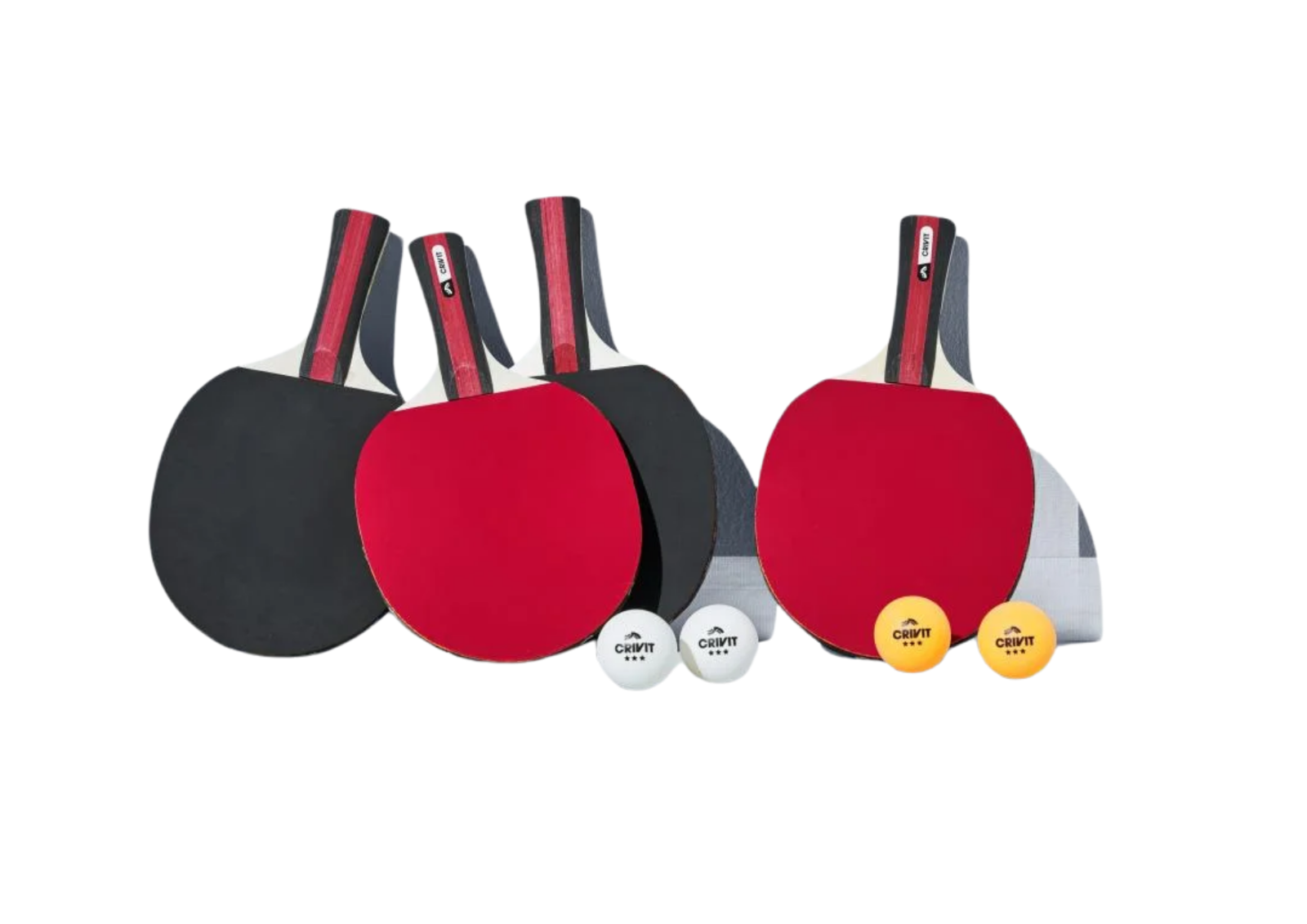 CRIVIT Tischtennis Set 4 Schläger + 4 Bälle + Tragetasche 🏓