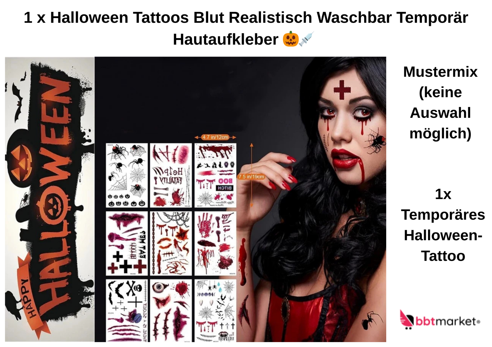4-tlg Halloween Deko Set 🎃 Komplett Paket für Ihre Halloween Feier