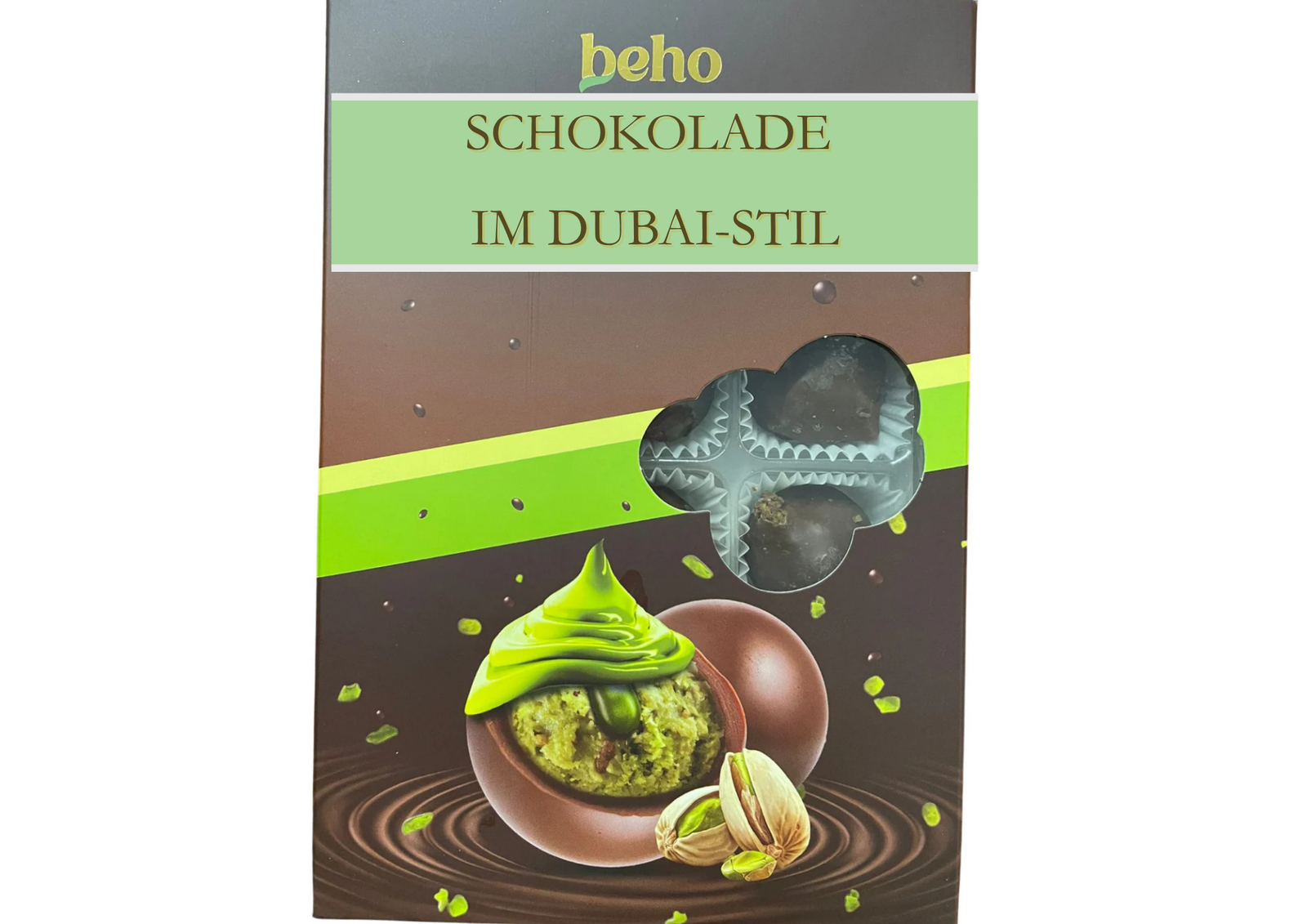 Dubai Stil Schokoladeball 190g Pistazien Haselnüsse Kadayif Neuheit Süßigkeit