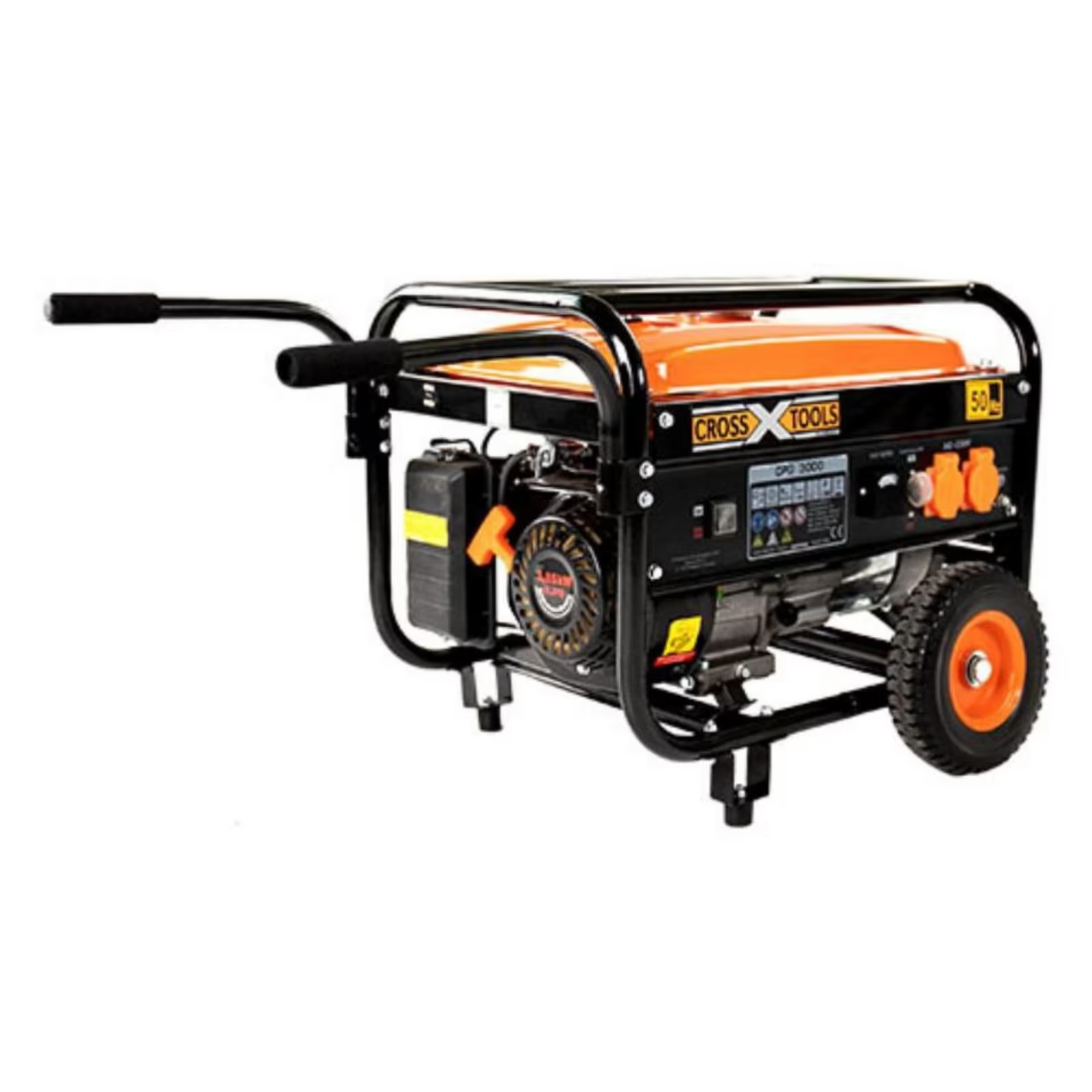 CROSS TOOLS Benzin-Stromerzeuger Benzin Euro 5 AVR Mobil Fahrrahmen - Generator 3000V Benzin