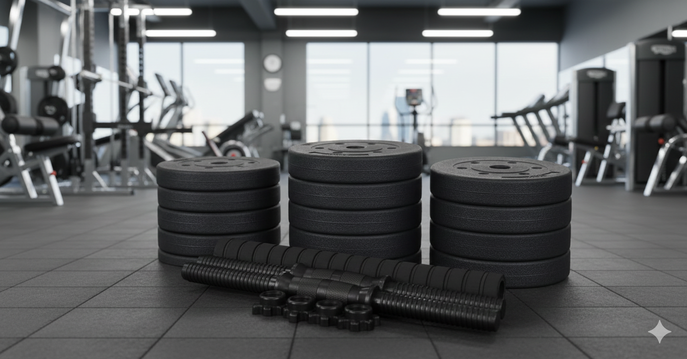 20kg Verstellbares Hantelset 2er Kurzhantel mit Langhantelstange Fitness