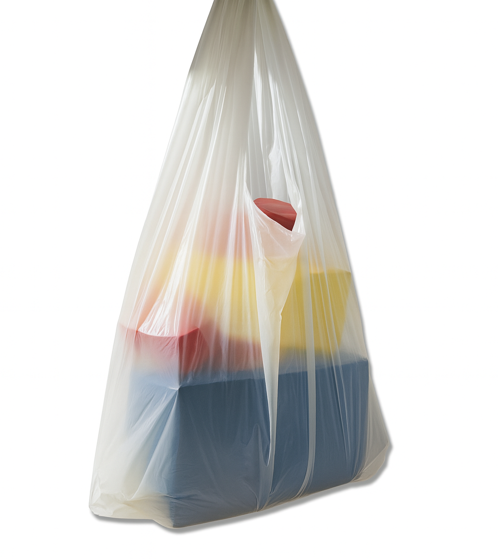 Hemdchentragetasche 25+12x45 cm Weiß HDPE Tragetaschen Plastiktüten Beutel