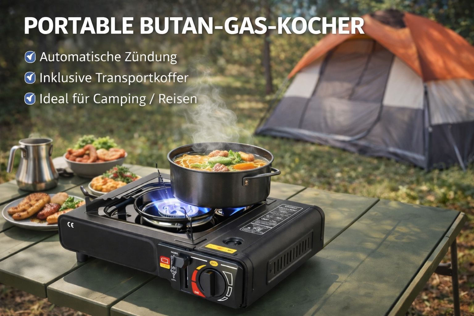 gasherd camping Gaskocher Campingkocher Gasherd Camping Tischkocher Notfall Koffer