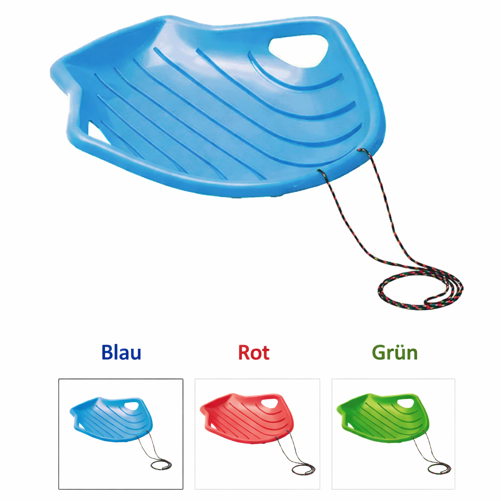 Schlitten 78x60cm mit Zugseil Schneeschlitten Kinder Rodel Snowboard 1 stück
