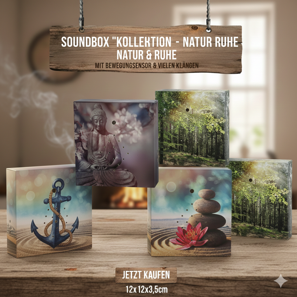 Soundbox Bewegungsmelder Naturgeräusche Vogelgezwitscher Wellenrauschen Relax