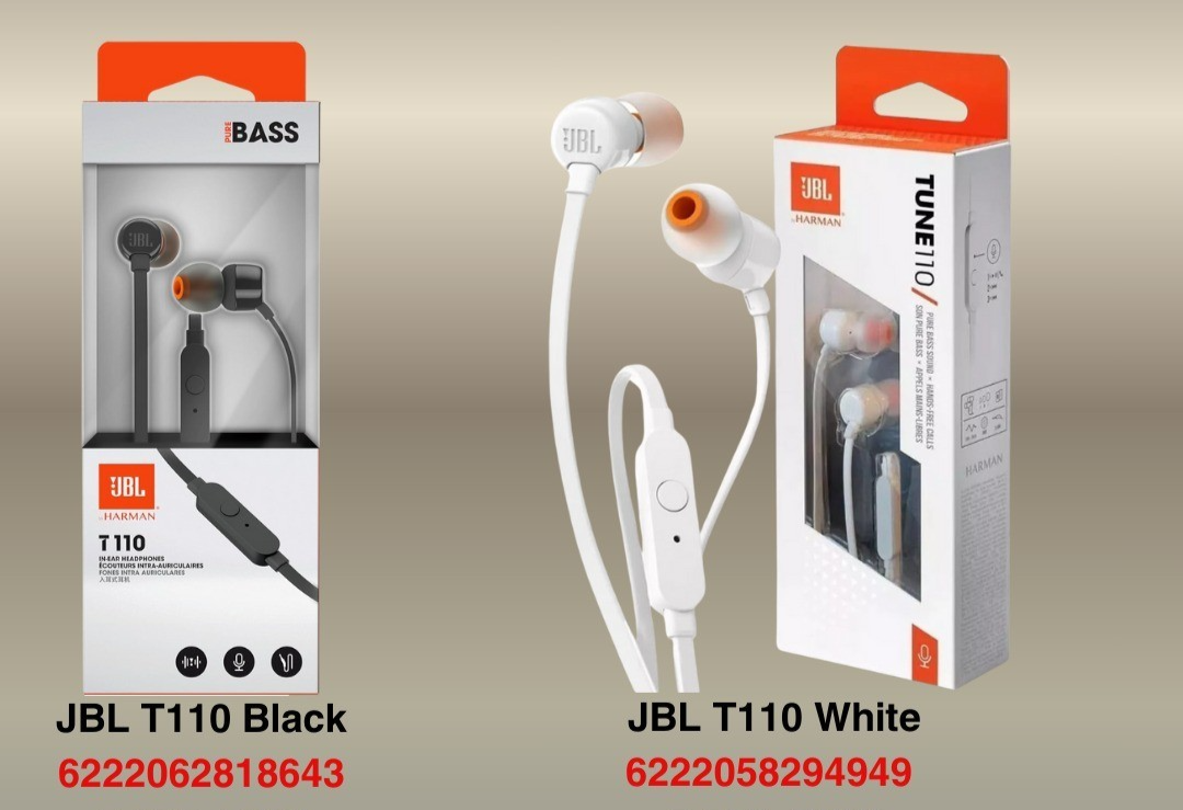 JBL T110 In-Ear Kopfhörer Weiß – Pure Bass Sound mit 3,5 mm Klinke & Mikrofon 🎧
