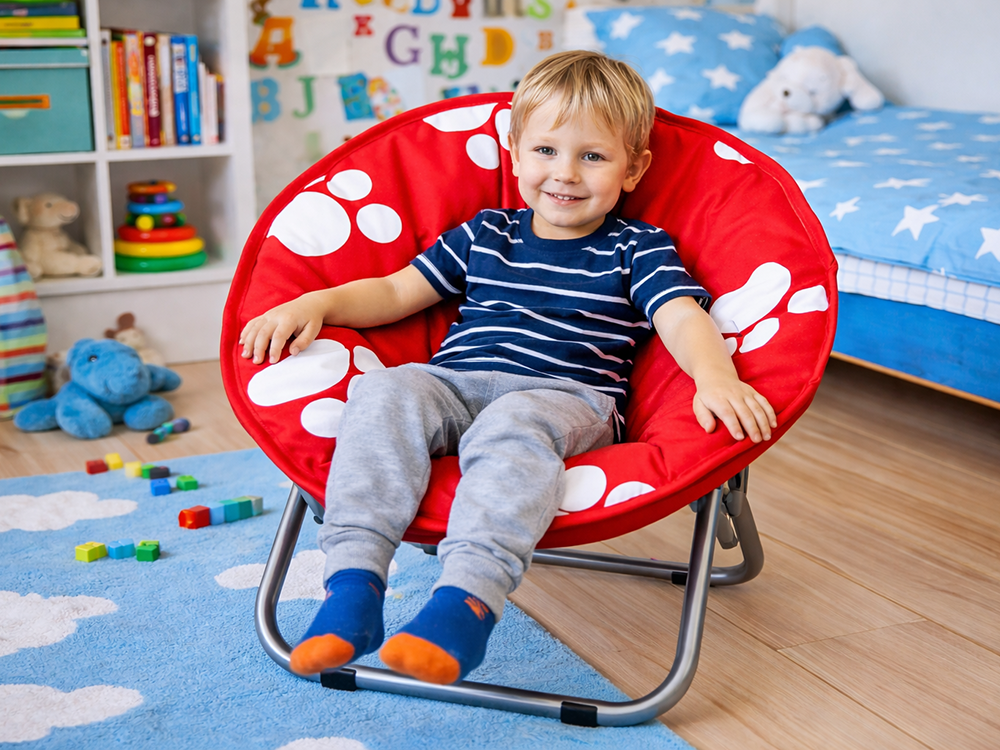 Kinder Moon Chair faltbar Campingstuhl Gartenstuhl Kinderstuhl Rot