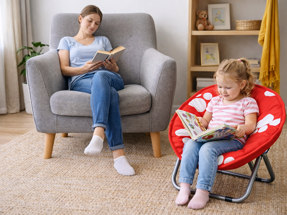 Kinder Moon Chair faltbar Campingstuhl Gartenstuhl Kinderstuhl Rot