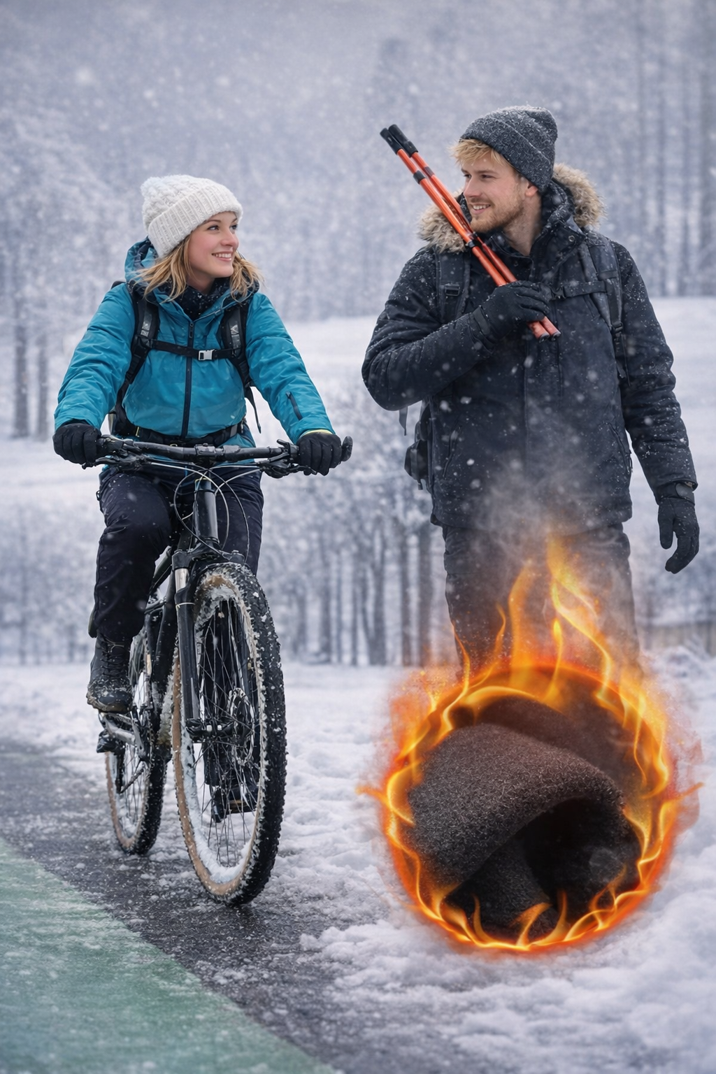 Winter Fahrradhandschuhe Touchscreen Thermo Winddicht Wasserabweisend Größe L