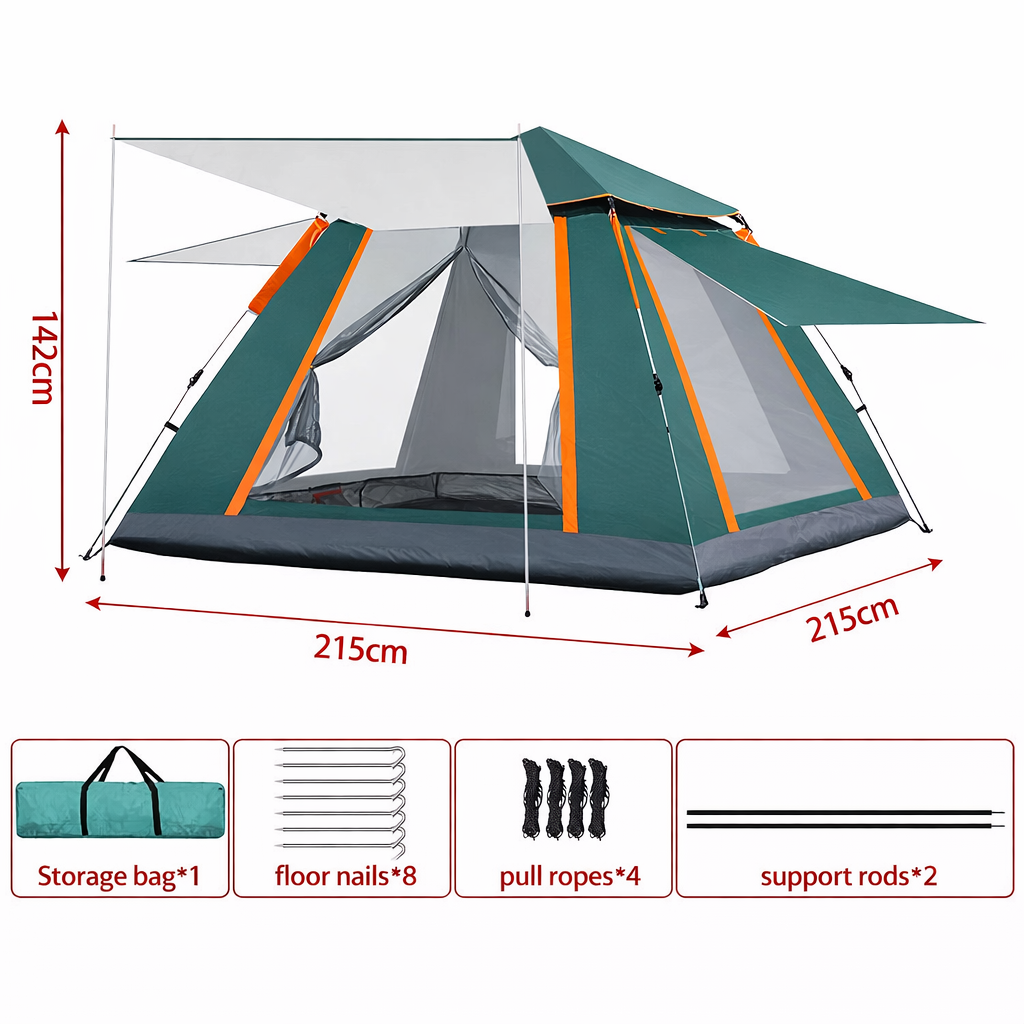 Pop Up Zelt 3-4 Personen Automatik Campingzelt Kuppelzelt Wasserdicht