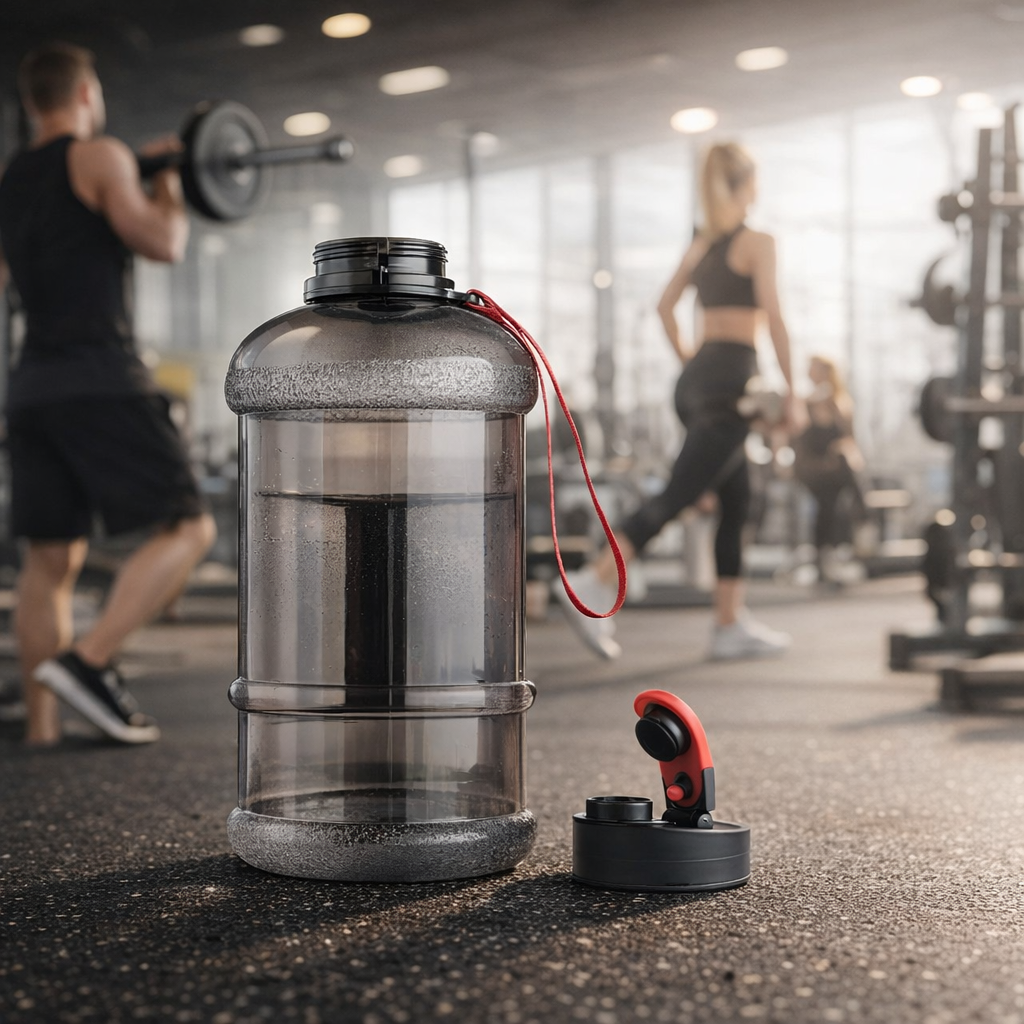 Große 2,2L Wasserflasche, BPA-frei, dicht, perfekt für Sport & Gym