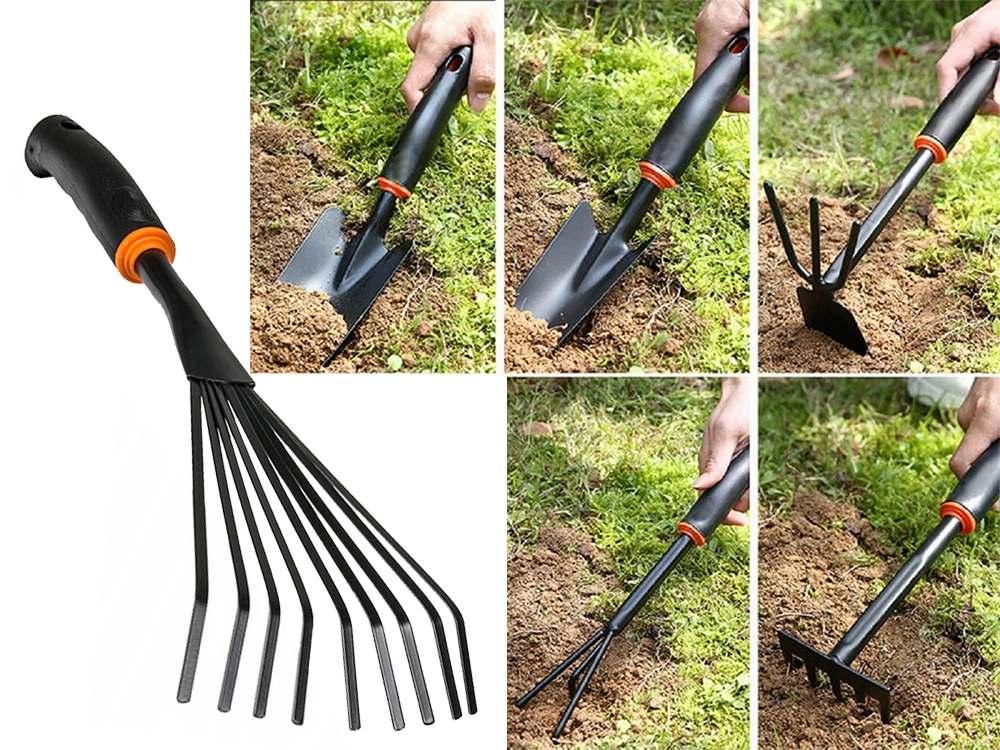 Gartengeräte Set 6tlg Gartenwerkzeug Schaufel Harke Hacke für Gartenarbeit