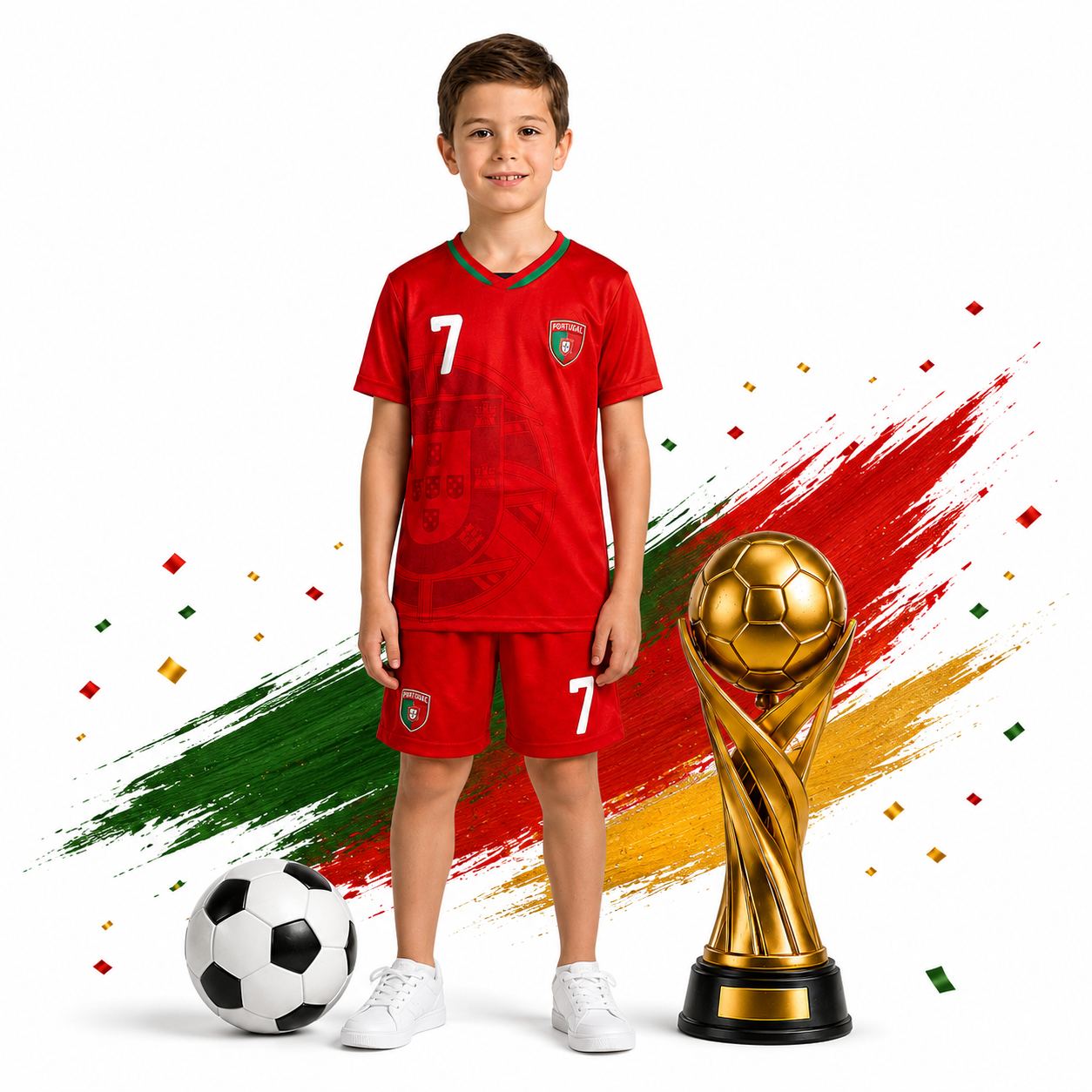 Portugal Kinder Fußball Trikot Set Shirt Hose FanSet WM EM Kinder