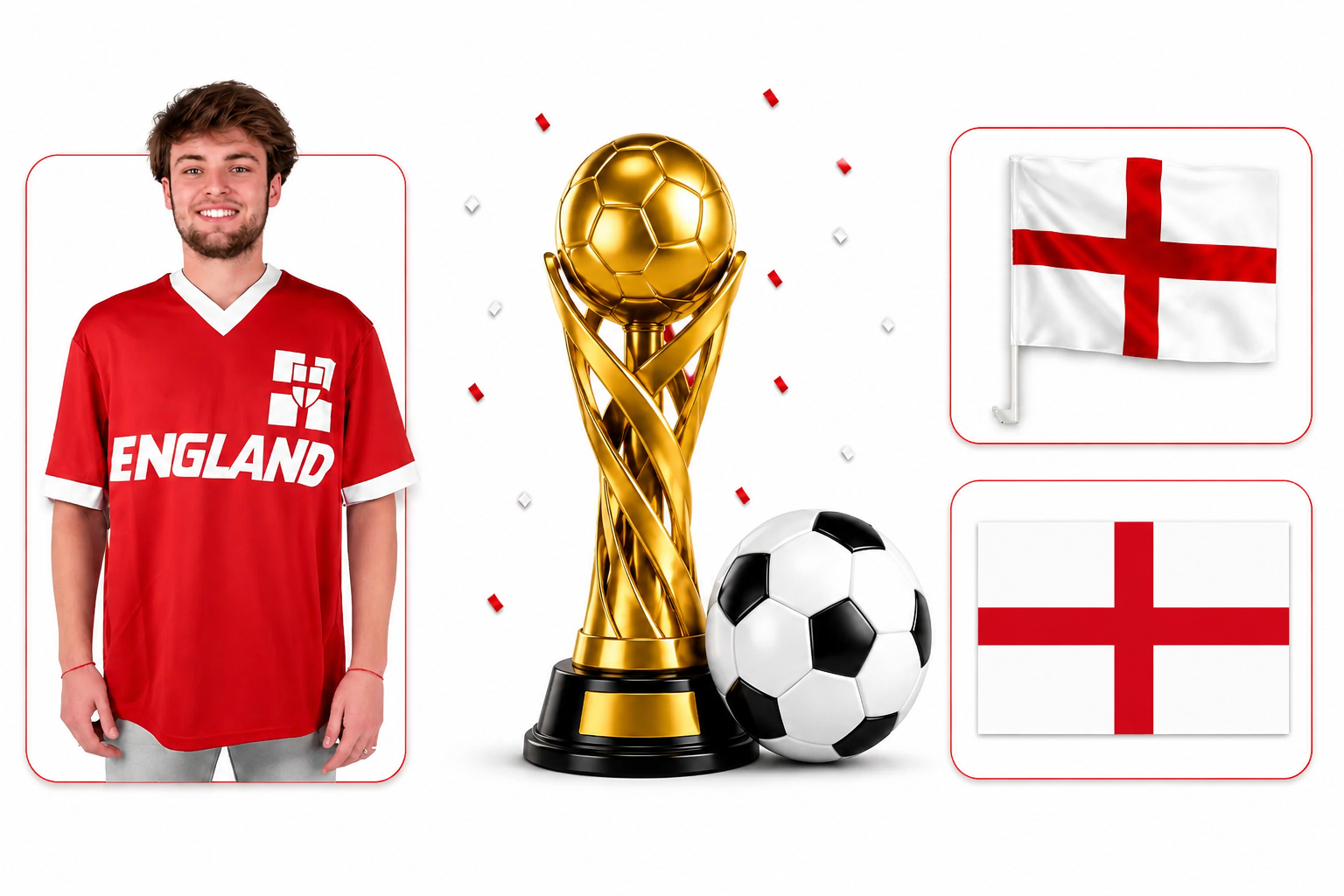England Fanartikel WM EM T-Shirt Flagge Autofahne Modellwahl