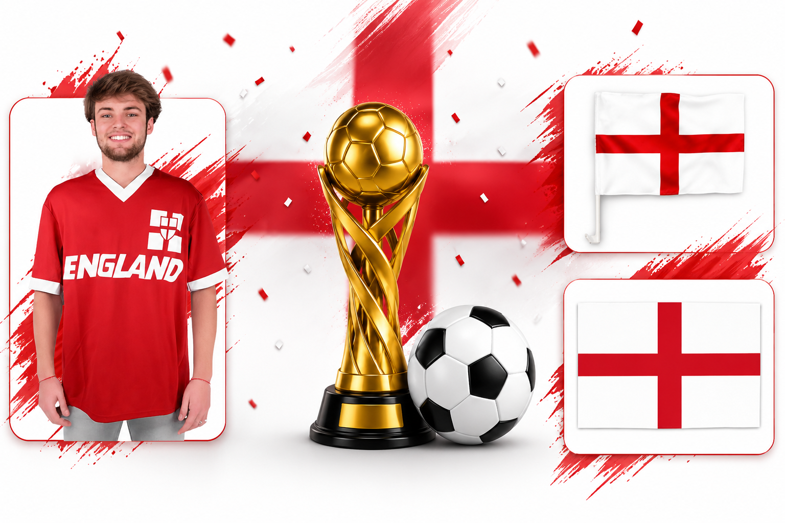 England Fanartikel WM EM T-Shirt Flagge Autofahne Modellwahl