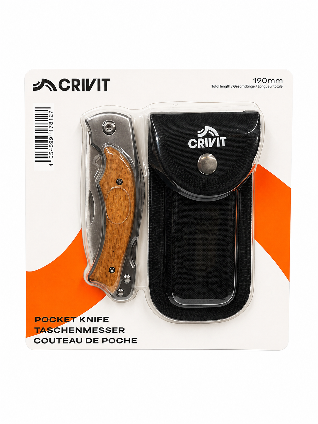 CRIVIT Taschenmesser mit Gürteltasche Klappmesser Edelstahl Modell Auswahl